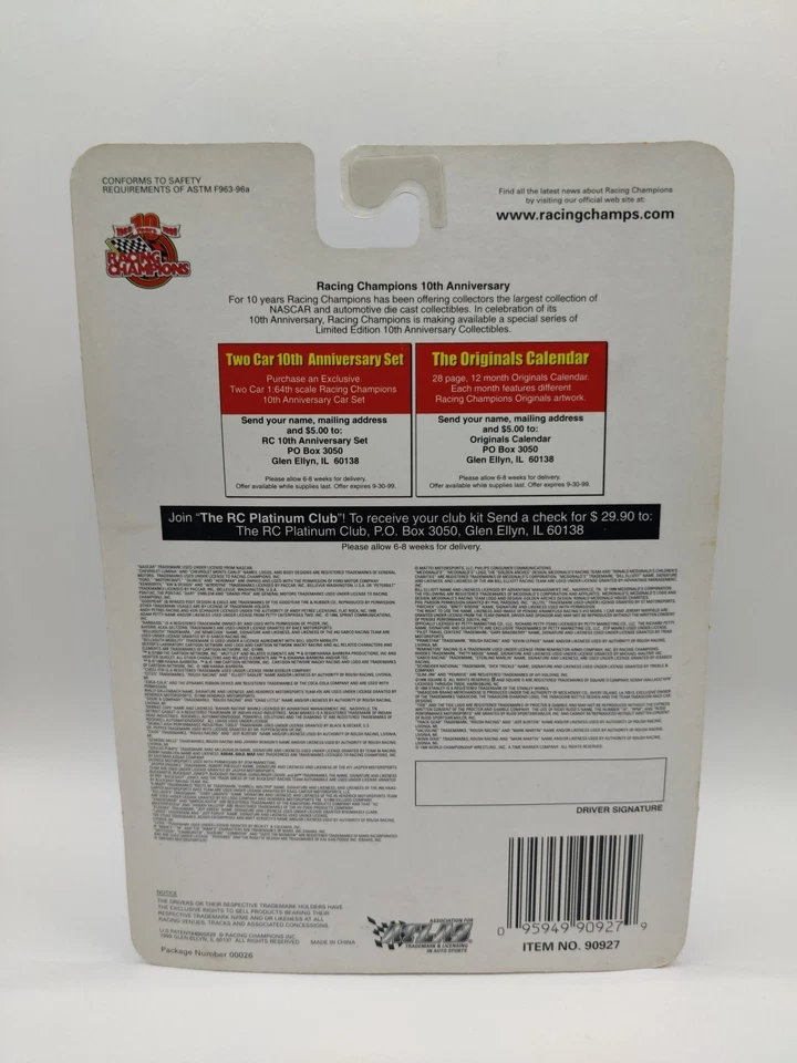 Винтаж 1999 Racing Champions Toys R Us Chrome No9 WCW vs NWO и Street Wheels Lugar - Изображение 4 из 4