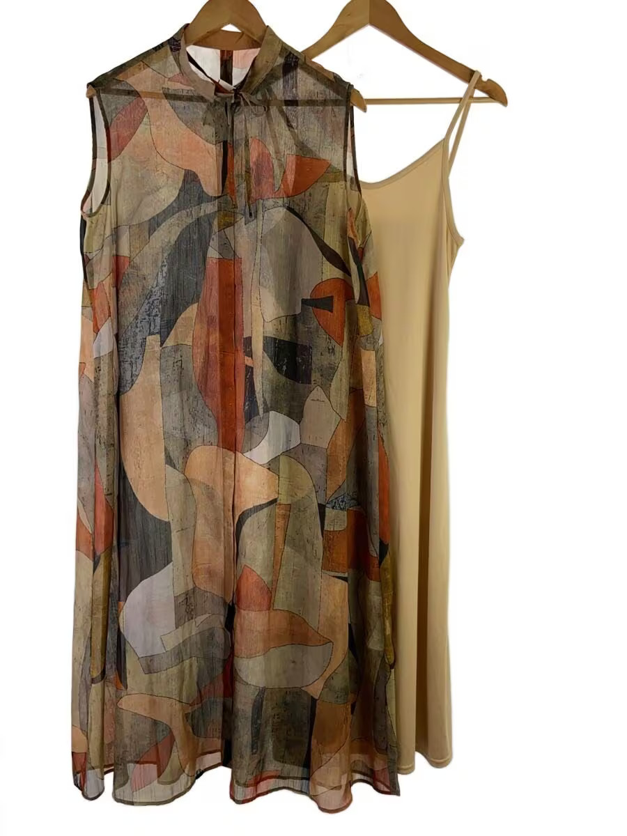 AMERI MEDI MURAL TRANSFORM DRES cami dress S poly… - image 1