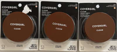 Covergirl Clean Pressed Powder Compact Talc 130 CLASSIC BEIGE Original  Lot of 3