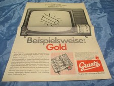 Graetz  Fernseher , Reklame von 1969 , Nostalgie , Print  Werbung , Druck  959