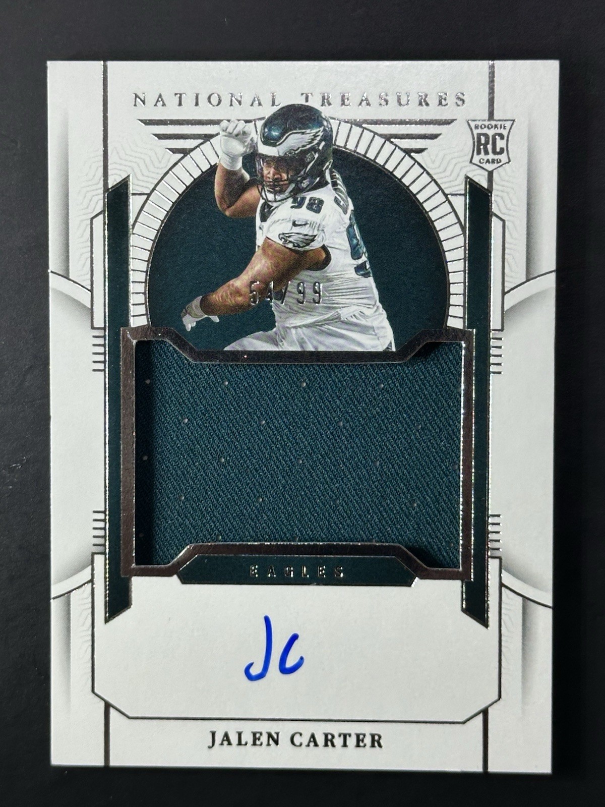 2023 National Treasures Jalen Carter #169 True Rookie Patch Auto RC #54/99 RPA