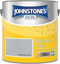 Johnstone's - Kitchen Paint - Manhattan Grey - Matt Finish - Grease & Stain Res