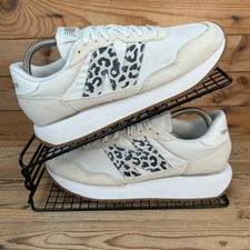 New Balance 237 Trainers Womens Sz UK 6.5 Beige Leopard Print Suede Casual Shoes