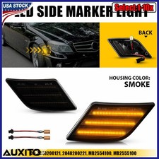 1-10xleft Right Smoke Led Amber Side Marker Light For Mercedes C300 C350 W204