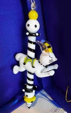 VTG Susan Torrence Carousel Bunny Hand-Blown Glass Ornament 1999, Orig. Box/Tag