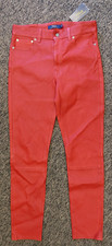New Polo Ralph Lauren Women's Lamb Leather Skinny Stretch Pants - Size 8 - Red