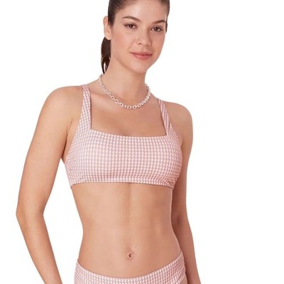 NWOT Sample Andie Swim Women's 3XL Gingham Pink Bikini Set Rye Top Bikini Bottom