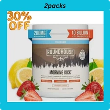(2pack) ROUNDHOUSE PROVISIONS MORNING KICK-DIGESTIVE POWDER-STRAWBERRY LEMONADE