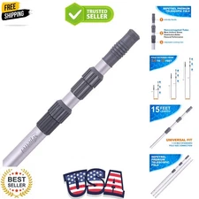 Pool Pole - Professional 15 Foot Telescoping Swimming Pool Cleaning Poles,Adj...