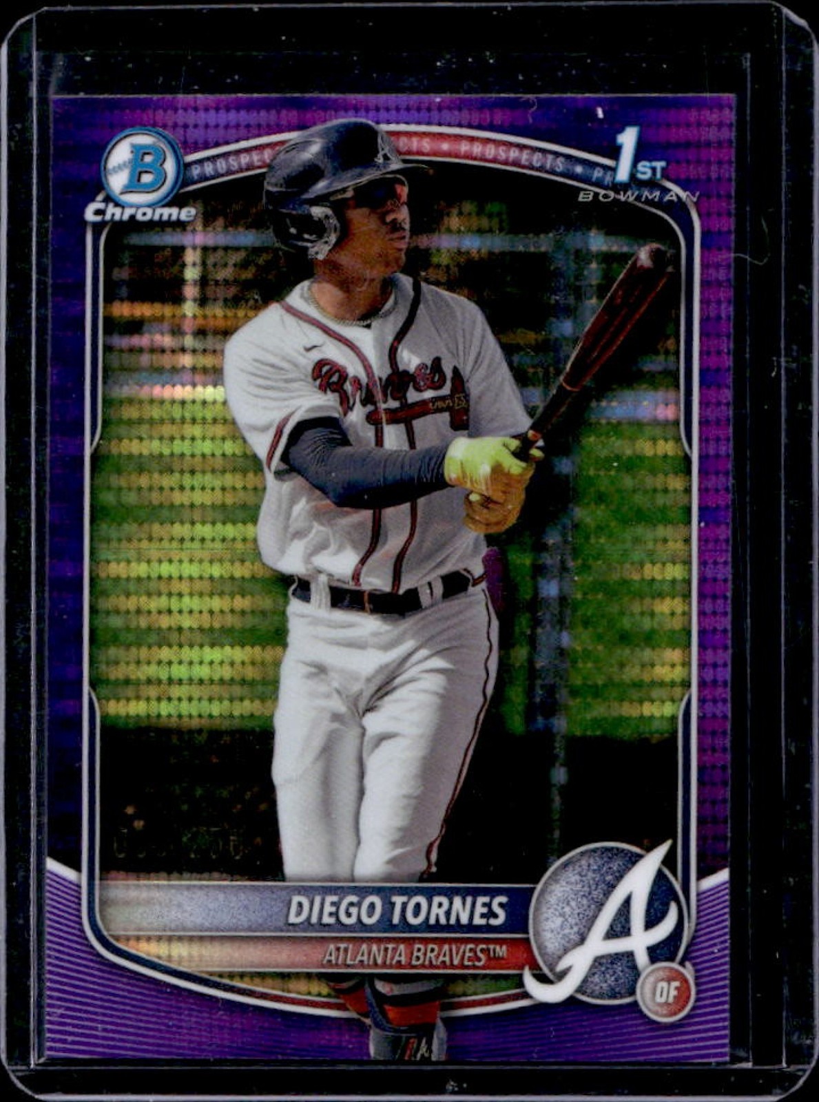 2025 Bowman Chrome Diego Tornes Purple Pulsar Refractor 1st #/250 Braves