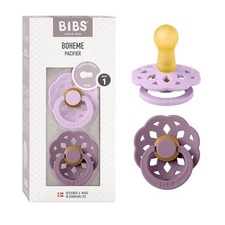 BIBS Natural Rubber Baby Pacifier 0-6 Months Violet Sky Mauve 2 Pack