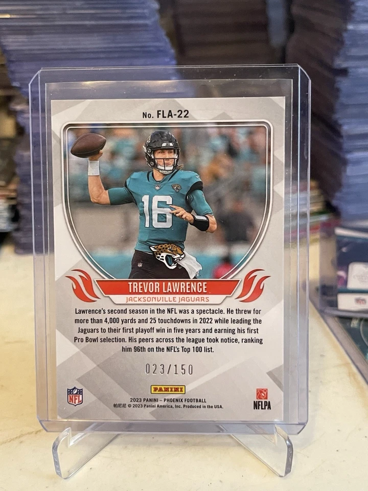 2023 Phoenix FLA-22 Trevor Lawrence Flame Throwers Teal /150 Color Match JAGUARS - Image 2 of 2
