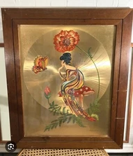 Michelle Emblem "Poppy Nymph" Fairy Gold Foil Framed Artwork 