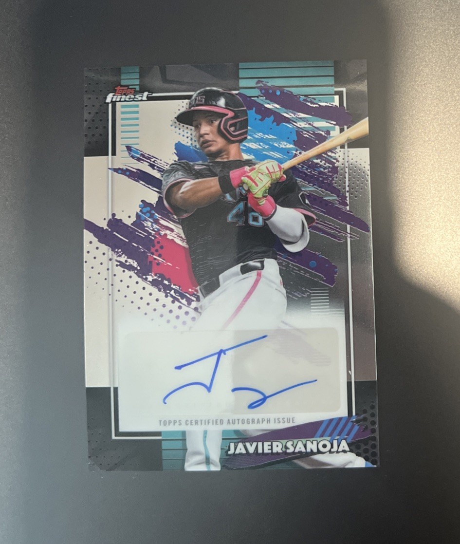 2026 Topps Finest Javier Sanoja RC Finest Mega Auto FMA-JS Marlins Rookie