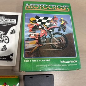 Intellivision Motocross Complete w/ Original Box Game Manual & Overlays CIB