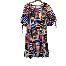 Pinch Anthropologie Mini Dress Colorful size large tiered