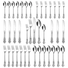 Stainless Steel 40-Piece Flatware Set Silverware Service for 8 - Cutlery Set