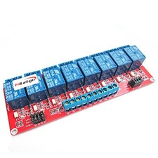 12V 8 Channel Relay Module with OPTO-Isolated High and Low Level Trigger Small