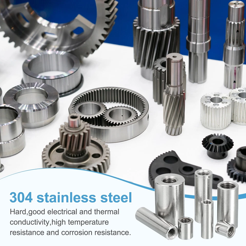 2 Stück 304 Edelstahl M8 x 1,25 mm Runde Überwurfmuttern, 0,47 x 1,18 Zoll (ODxH) - Bild 3 von 4