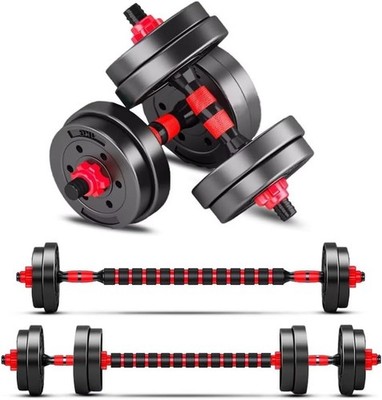 Versatile Adjustable Dumbbells - 20 lbs Home Gym Set, Barbell Transformation