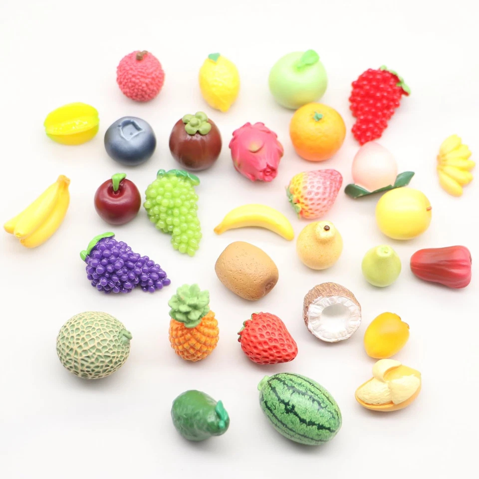 Fruits Mini Resin Figures 30 PCS Pineapple Lemon Strawberry Peach Resin Littl... - Image 4 of 4