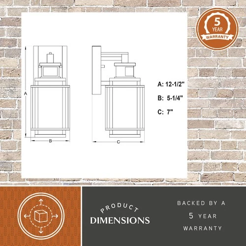 Vaxcel Lighting T0662 Hyde Park 13" Tall Outdoor Wall Sconce - Bronze - Picture 10 of 12