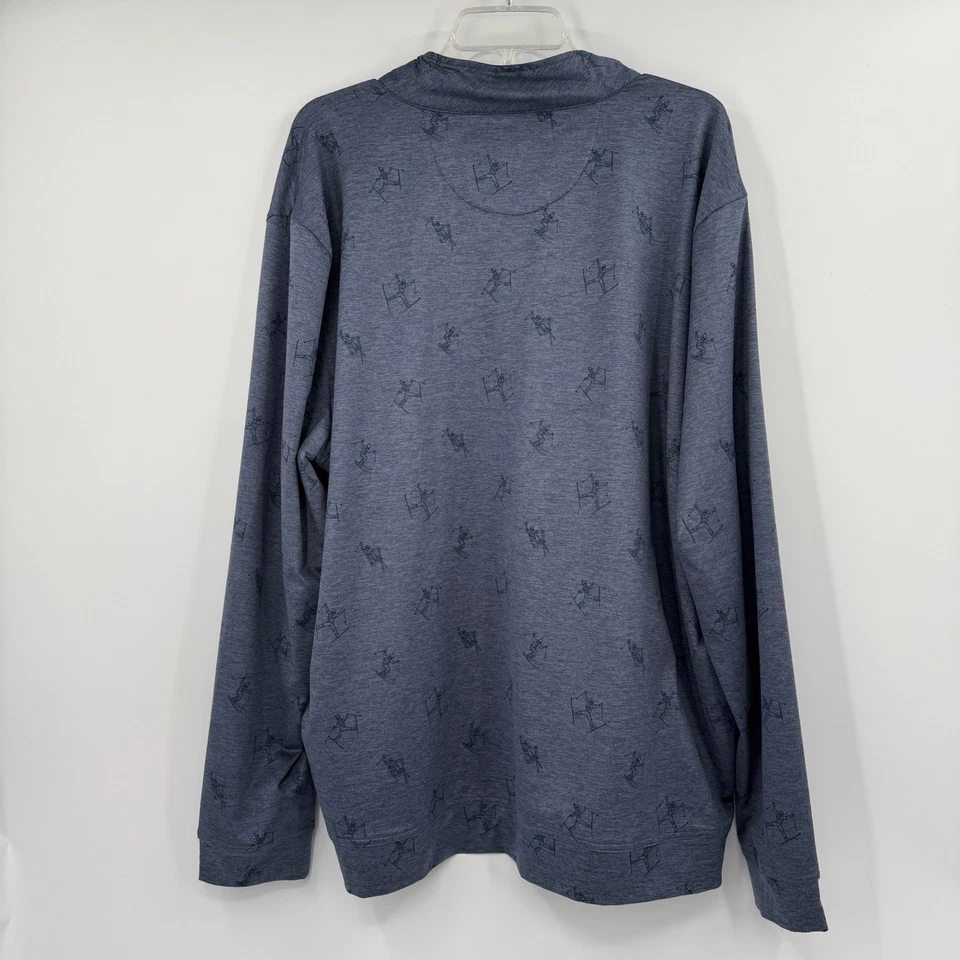 Pullover Jack + Sage Cuarto Cremallera Para Hombre XXL Azul Estampado Esquí Foto 4 de 4