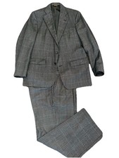 Vintage Palm Beach Suit Mens Gray Red Blue Plaid USA Casual