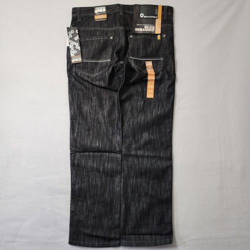 Vintage Y2k Southpole Baggy Jeans Mens 38x34 Black Denim Deadstock Skater Grunge