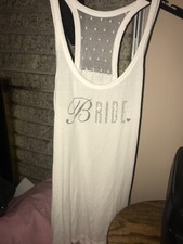 VICTORIAS SECRET Bride Tank Top I Do Size Small Rhinestone Bling
