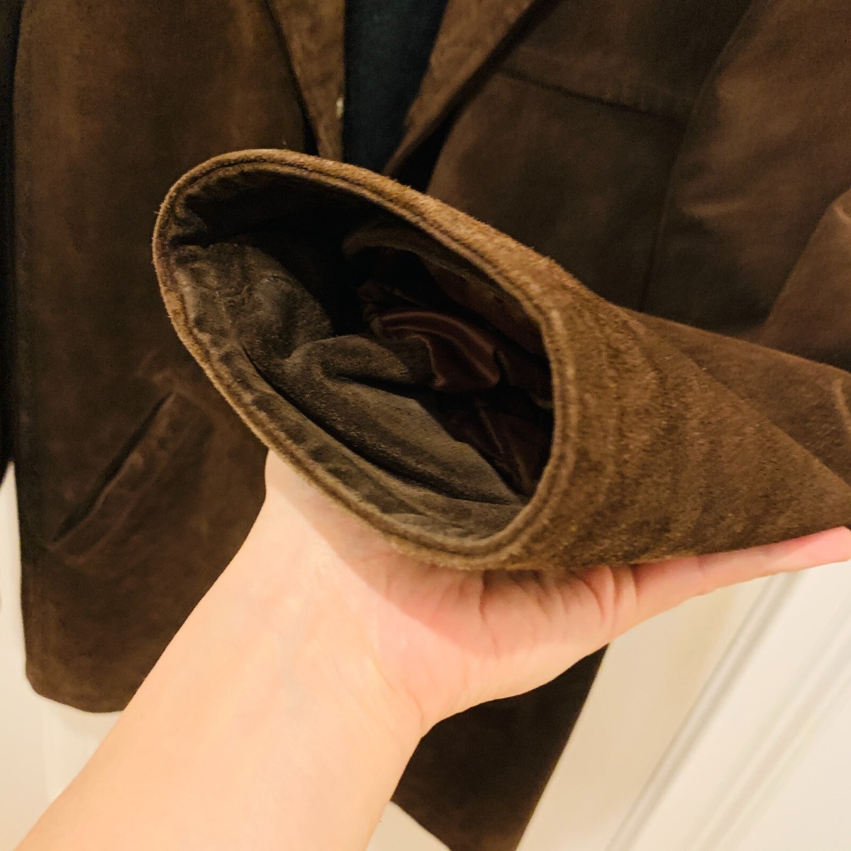 J CREW Suede Leather Jacket Lined Coat Button Down Wool J CREW Suede Leather Jacket Lined Coat Button Down Wool