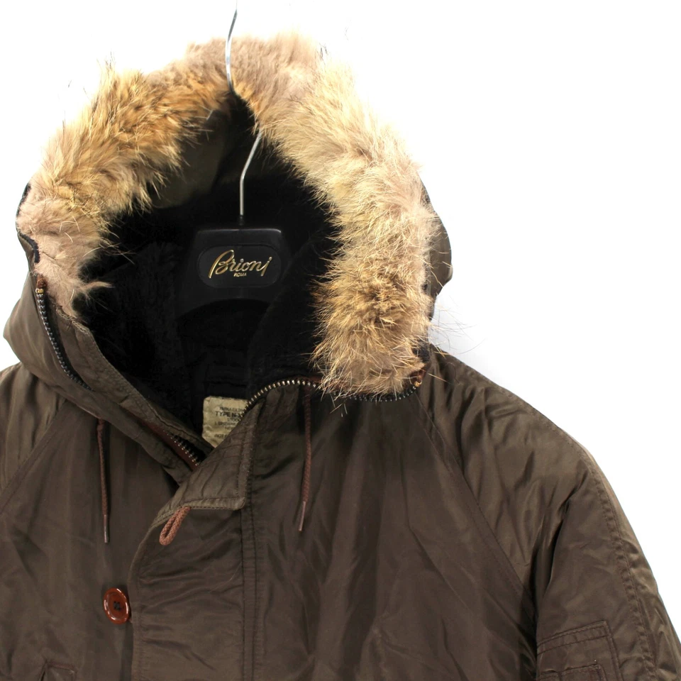 Abrigo Parka Spiewak N-3B Clima Extremo Frío Militar Borde de Piel Con Capucha Marrón 38 Foto 2 de 4