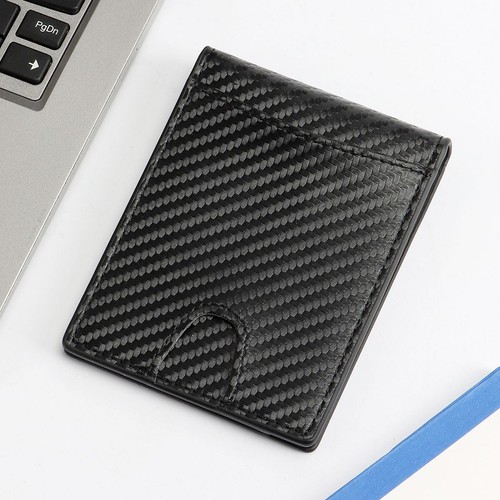 Schmale Brieftaschen für Männer mit Geldklammer Doppelfaltung Geldbörse RFID Kartenetui Herren Brieftaschen - Bild 11 von 11