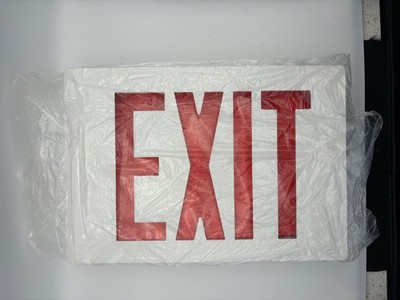 LITHONIA LIGHTING LE S W 1 R-120/277 Die Cast Aluminum Red Letters LED Exit Sign