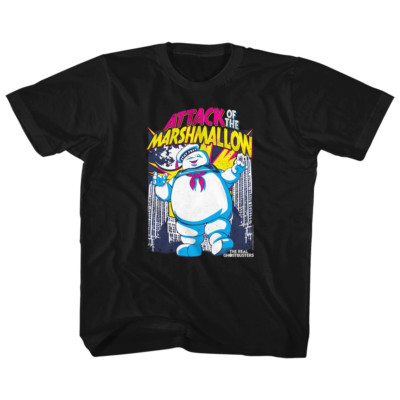 The Real Ghostbusters Toddler T-Shirt Attack of the Marshmallow Black Tee
