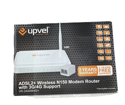 UPVEL UR-344AN4G+ Wireless 150Mbps Router with integrated ADSL2/2+ Modem, USB