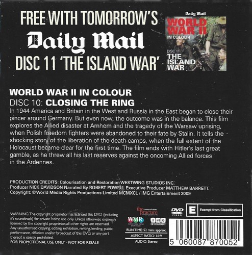 WWII IN COLOUR - MAIL PROMO DVD - 13 TITLES SELECT FROM DROP DOWN MENU - Imagen 19 de 25