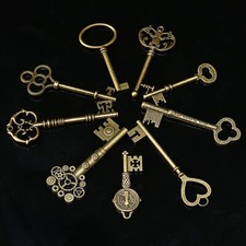 9PCS BIG Large Antique Vtg old Brass Skeleton...