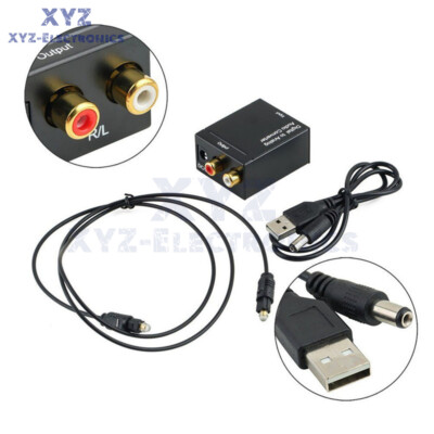 Optical Coaxial Toslink Digital to Analog Audio Converter Adapter RCA L/R