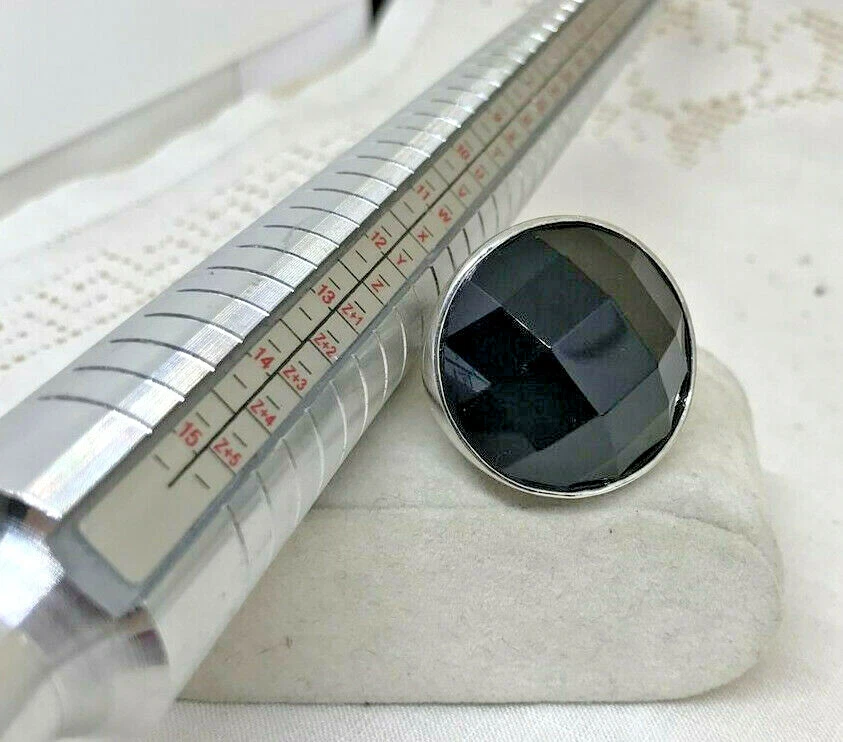 ANELLO GRANDE PIETRA DI ONICE SFACCETTATA IN ARGENTO 925 COCKTAIL RING - Immagine 2 di 4