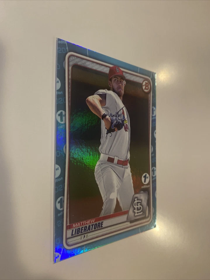 2020 Bowman Draft 1st Edition Matthew Liberatore BD-198 Sky Blue Foil - Image 2 of 4