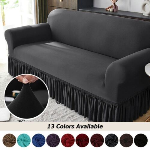 Stretch Sofa Cover For Living Room Couch Covers With Skirt Non-slip Slipcover - Picture 1 of 24