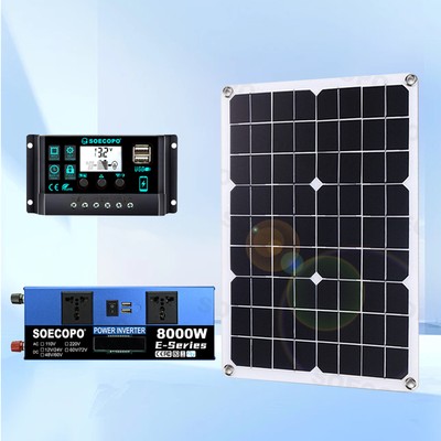 10KW Solar System DC12V/24V zu 220V 100A Controller 500W Panel für Home CampinA8