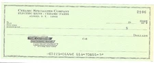Check, Ceramic Specialties Company, Citizens National Bank, Alfred, New York