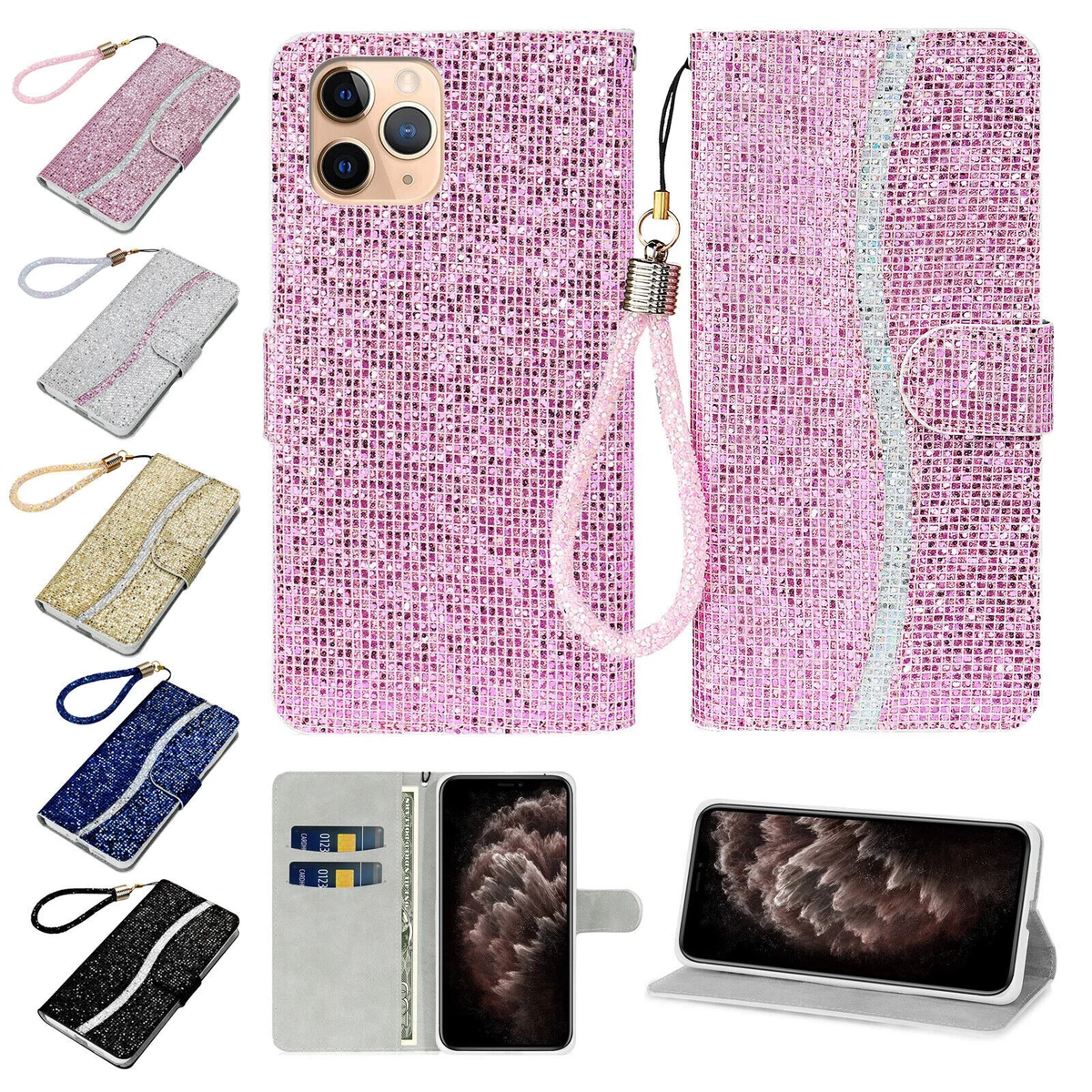 XINQCASE per Samsung Galaxy A41, Custodia a Portafoglio in Pelle PU [Tracolla Staccabile], Flip Libro Custodia Cover per Samsung A41, Nero