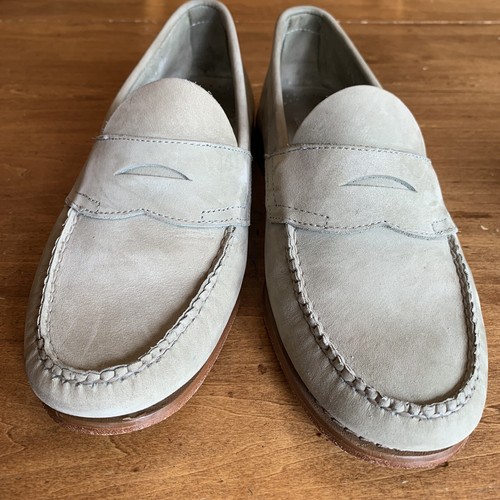 Bass Weejun Beige Nubuck Penny Loafers Mens 9 D - Picture 5 of 10