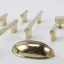Brass Wardrobe Door Knob Drawer Pulls Handmade Hammer Furniture Cabinet Handle
