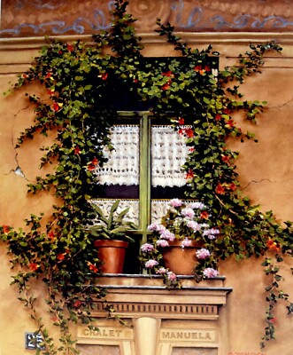 Chalet Manuela by Mike Swanson Floral Flowers S/N Ltd. Ed. 18x32  A1 Print