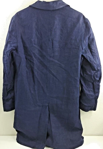 John Varvatos Collection Linen Trench Coat Mens (EU 48) US 38 Blue Reversible  image 7