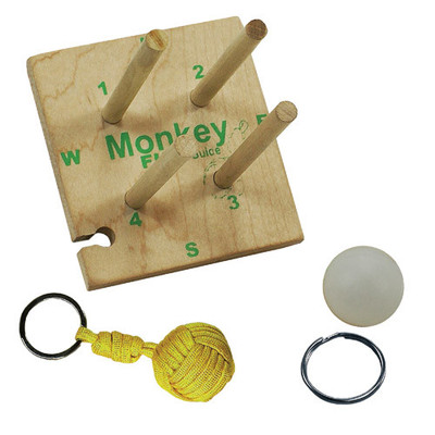 Pepperell Wooden Monkey Fist Maker Paracord Survival Accessory Kit Crafting 7 pc